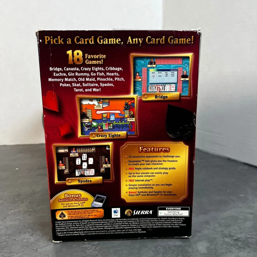 Hoyle Card Games PC CD ROM 2003 Sierra 18 Favorite Games‎ EUC VTG Complete